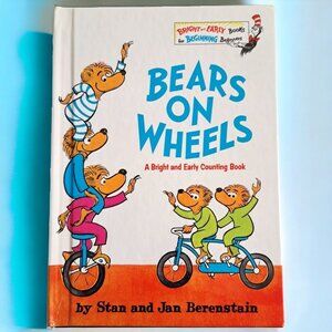RARE Dr Seuss Berenstain Bears On Wheels Vintage 1969 Hardcover‎ Children's Book